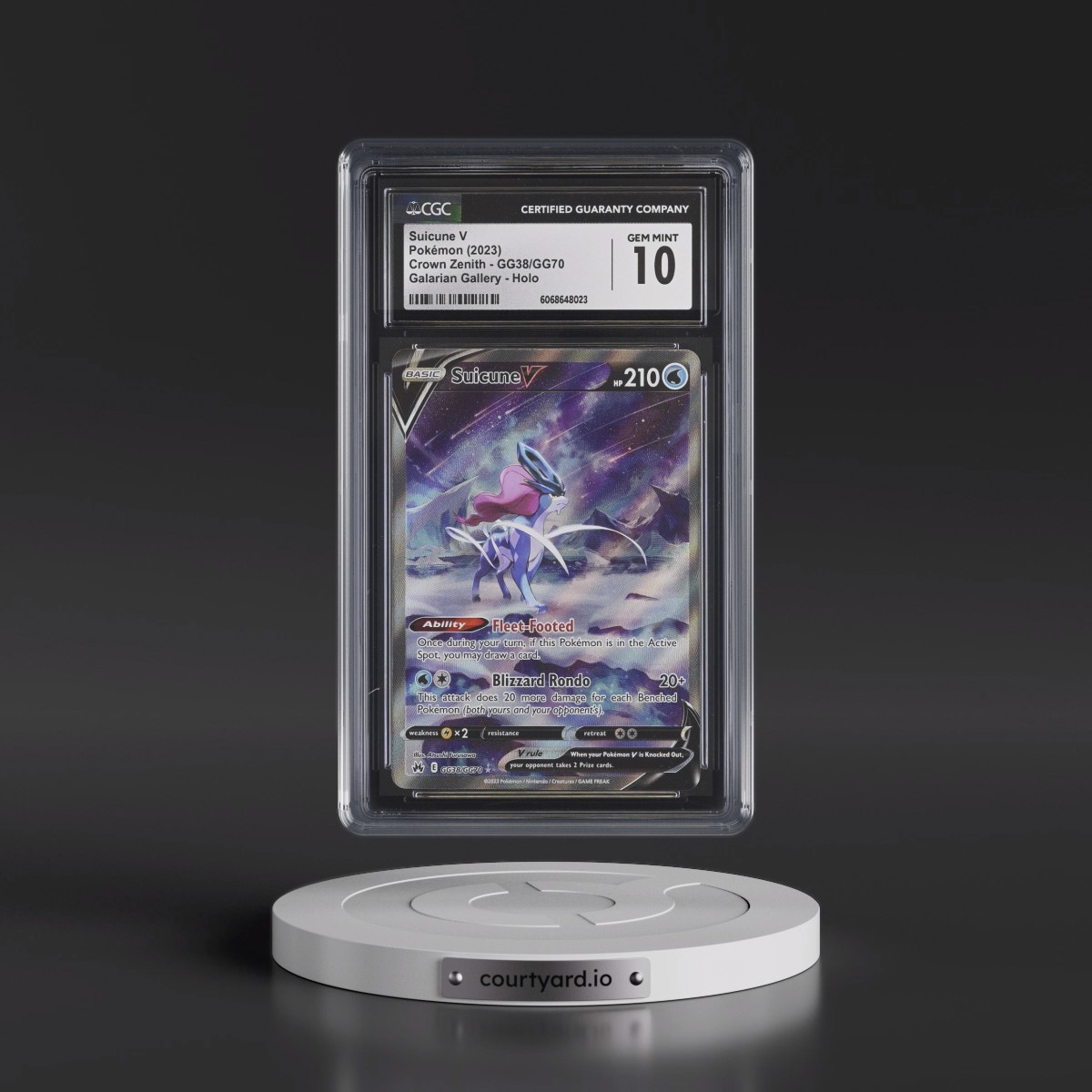 2023 Crown Zenith #GG38/GG70 Suicune V - Galarian Gallery Holo (CGC 10 GEM MINT)