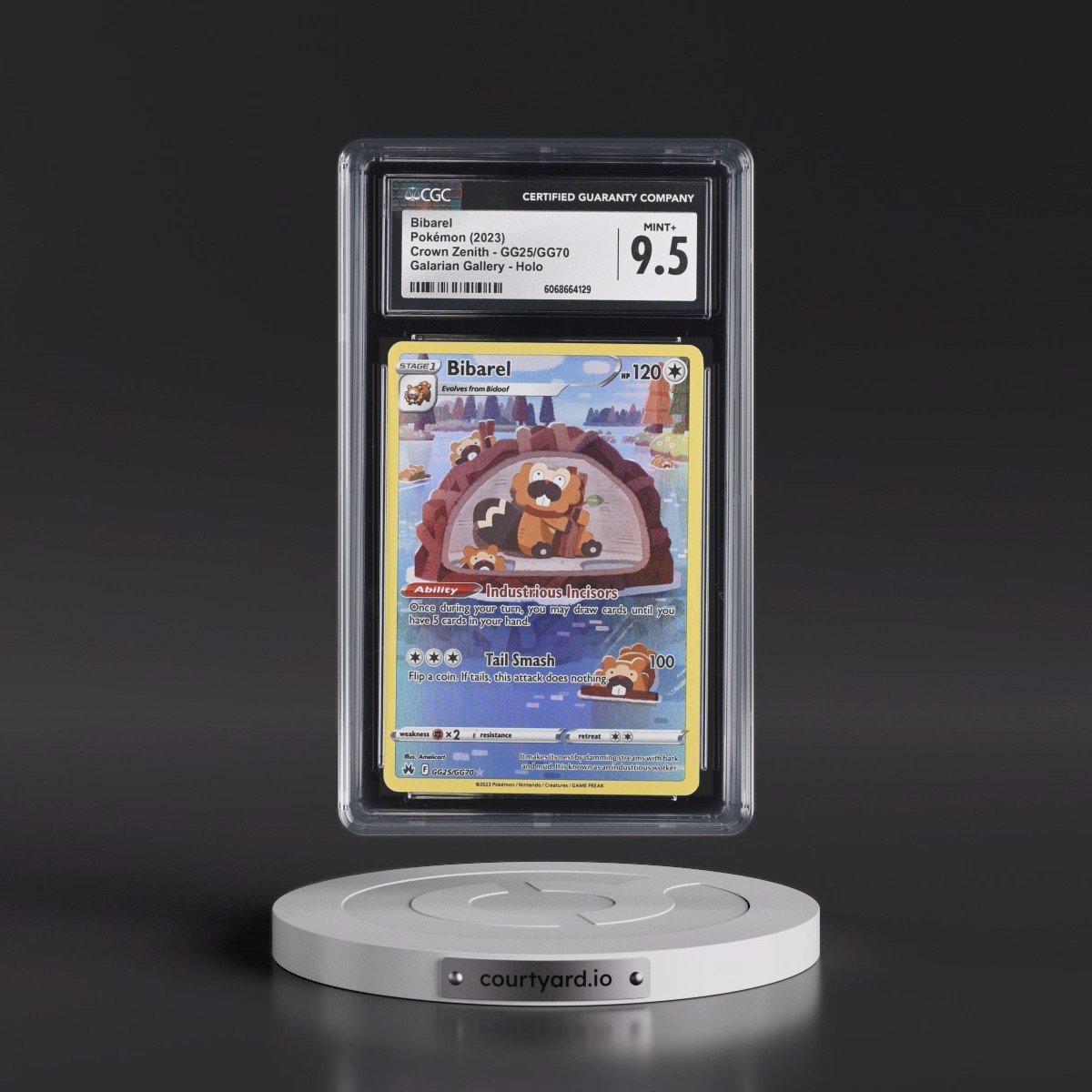 2023 Crown Zenith #GG25/GG70 Bibarel - Galarian Gallery Holo (CGC 9.5 MINT+)