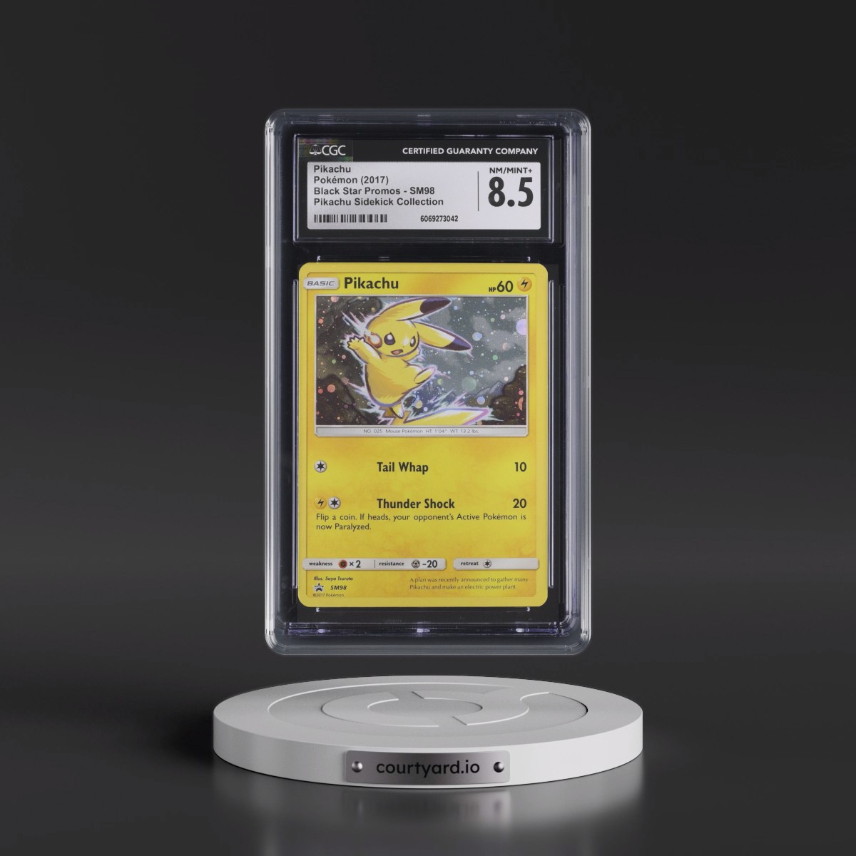 2016 Black Star Promos - Sun & Moon Pikachu - Pikachu Sidekick Collection (Cosmos Holo) #SM98 CGC 8.5