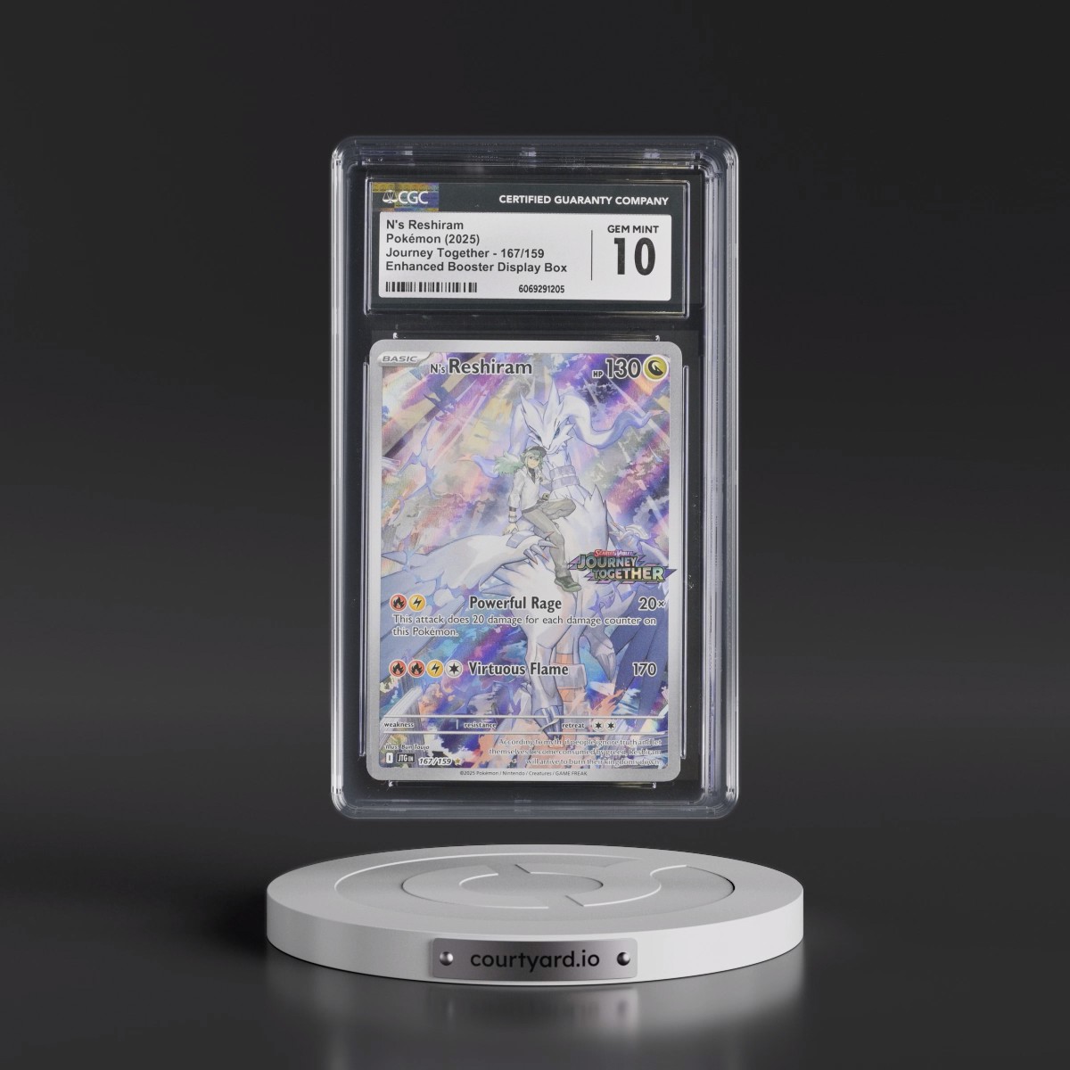 2025 Journey Together - JTG EN #167/159 N's Reshiram - Enhanced Booster Display Box (Journey Together Stamp) (Holo) (CGC 10 GEM MINT)