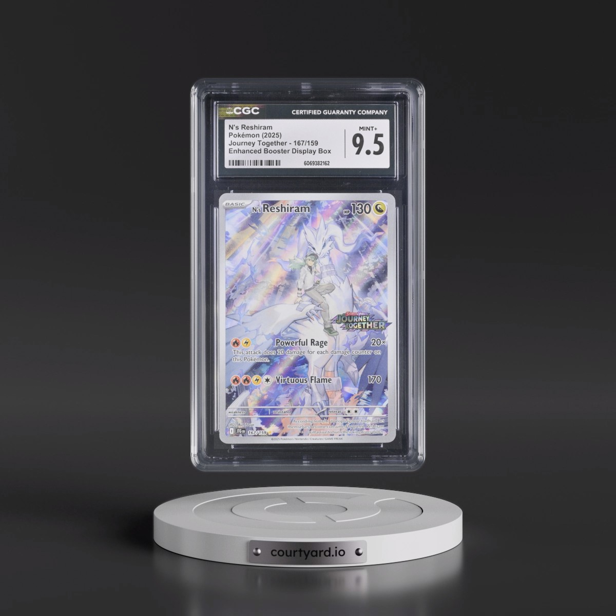 2024 Journey Together - JTG EN N's Reshiram - Enhanced Booster Display Box (Journey Together Stamp) (Holo) #167/159 CGC 9.5