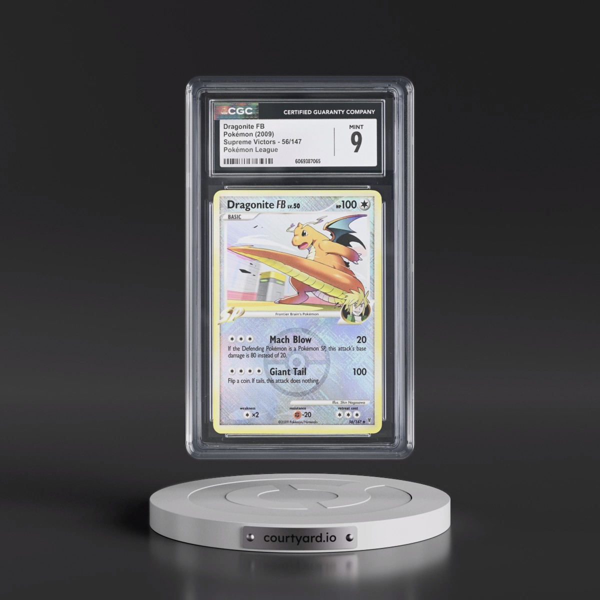 2009 Supreme Victors #56/147 Dragonite FB - Pokémon League (Crosshatch Holo) (CGC 9 MINT)