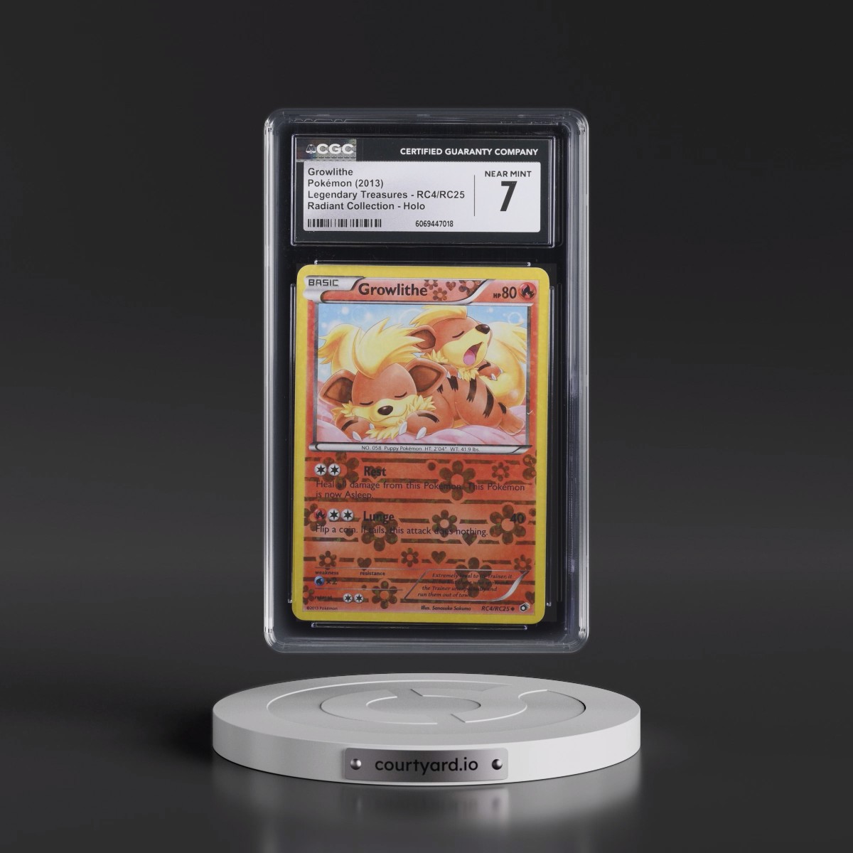 2013 Legendary Treasures #RC4/RC25 Growlithe - Radiant Collection Holo (CGC 7 NM)