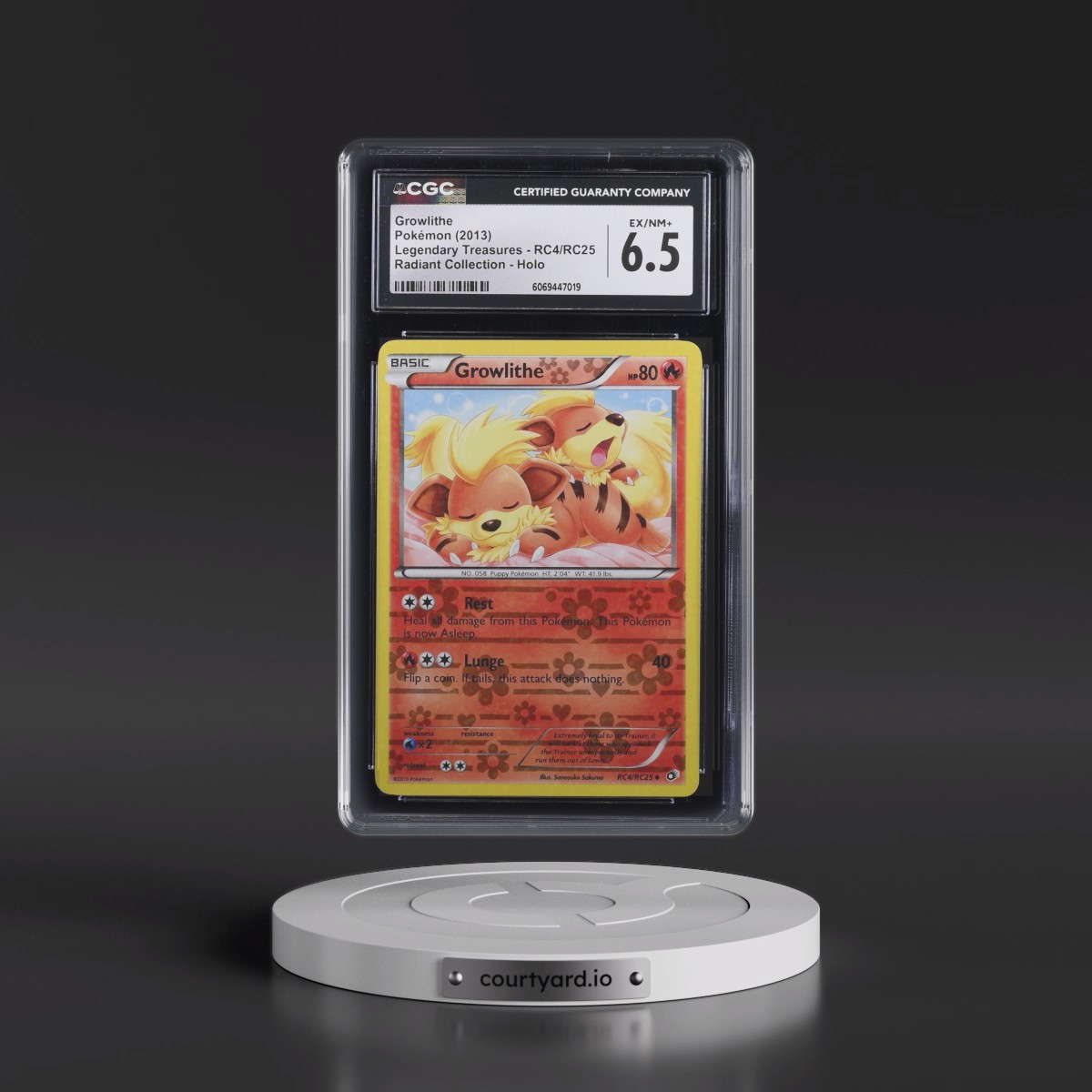 2013 Legendary Treasures #RC4/RC25 Growlithe - Radiant Collection Holo (CGC 6.5 EX-NM+)