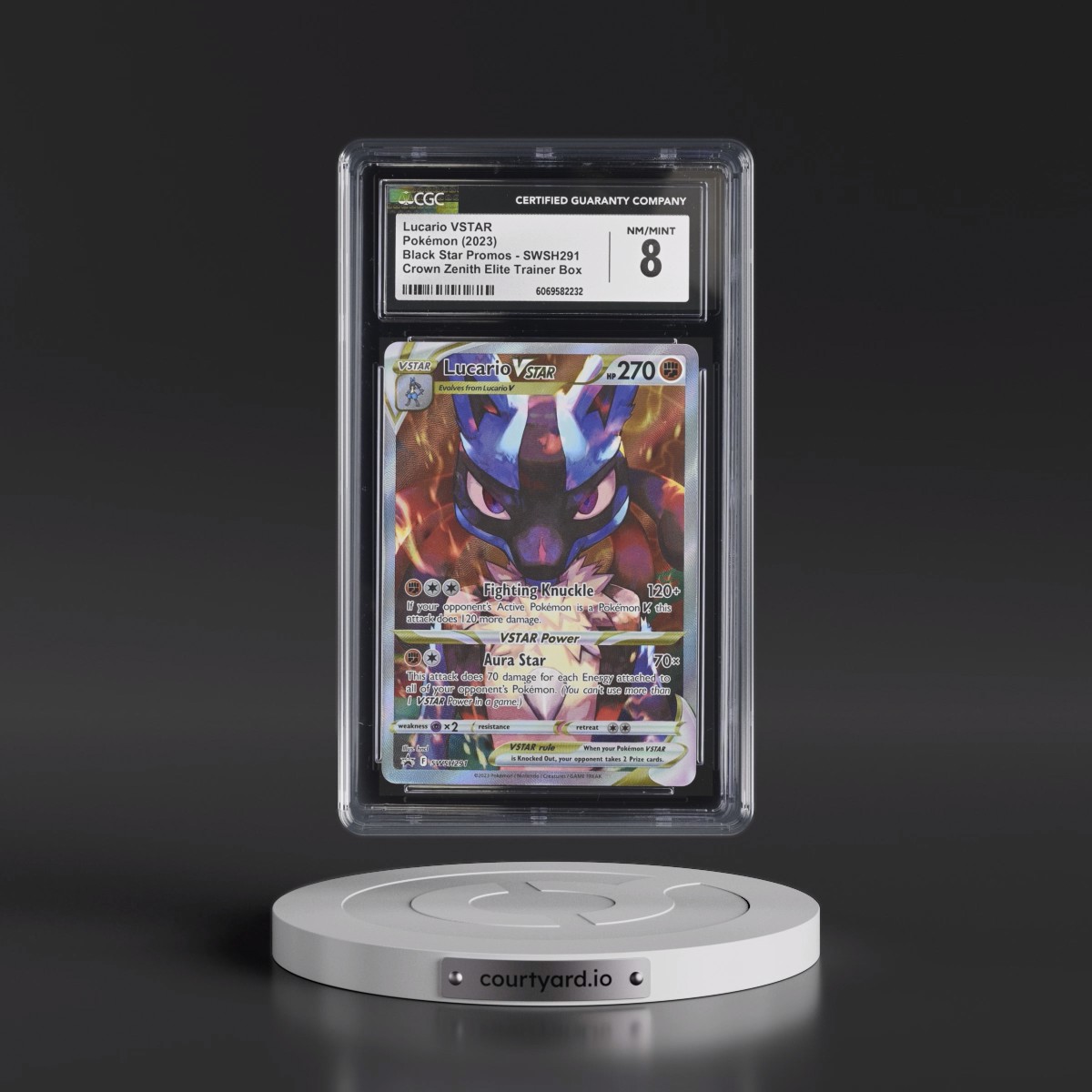 2017 Black Star Promos - Sword & Shield #SWSH291 Lucario VSTAR - Crown Zenith Elite Trainer Box (Holo) (CGC 8 NM-MT)