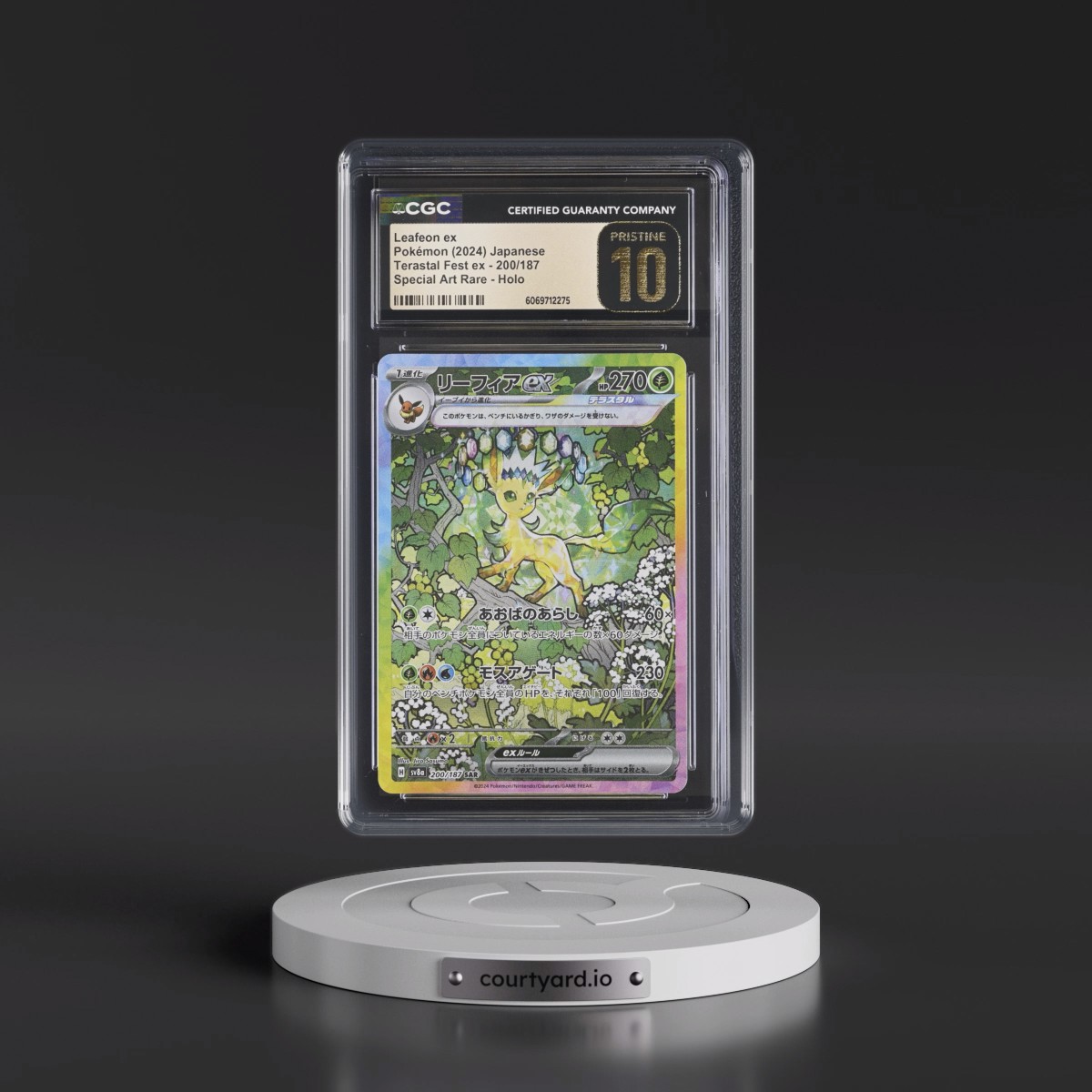 2024 High Class Pack: Terastal Fest ex - sv8a #200/187 Leafeon ex - Special Art Rare Holo (CGC 10 PRISTINE)