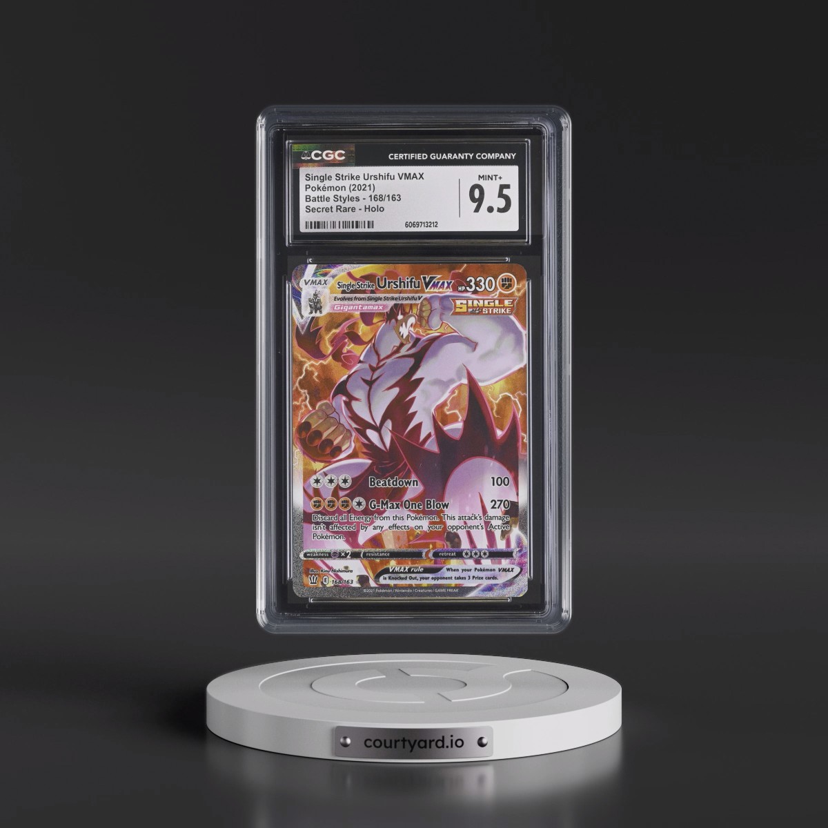 2021 Battle Styles #168/163 Single Strike Urshifu VMAX - Secret Rare Holo (CGC 9.5 MINT+)