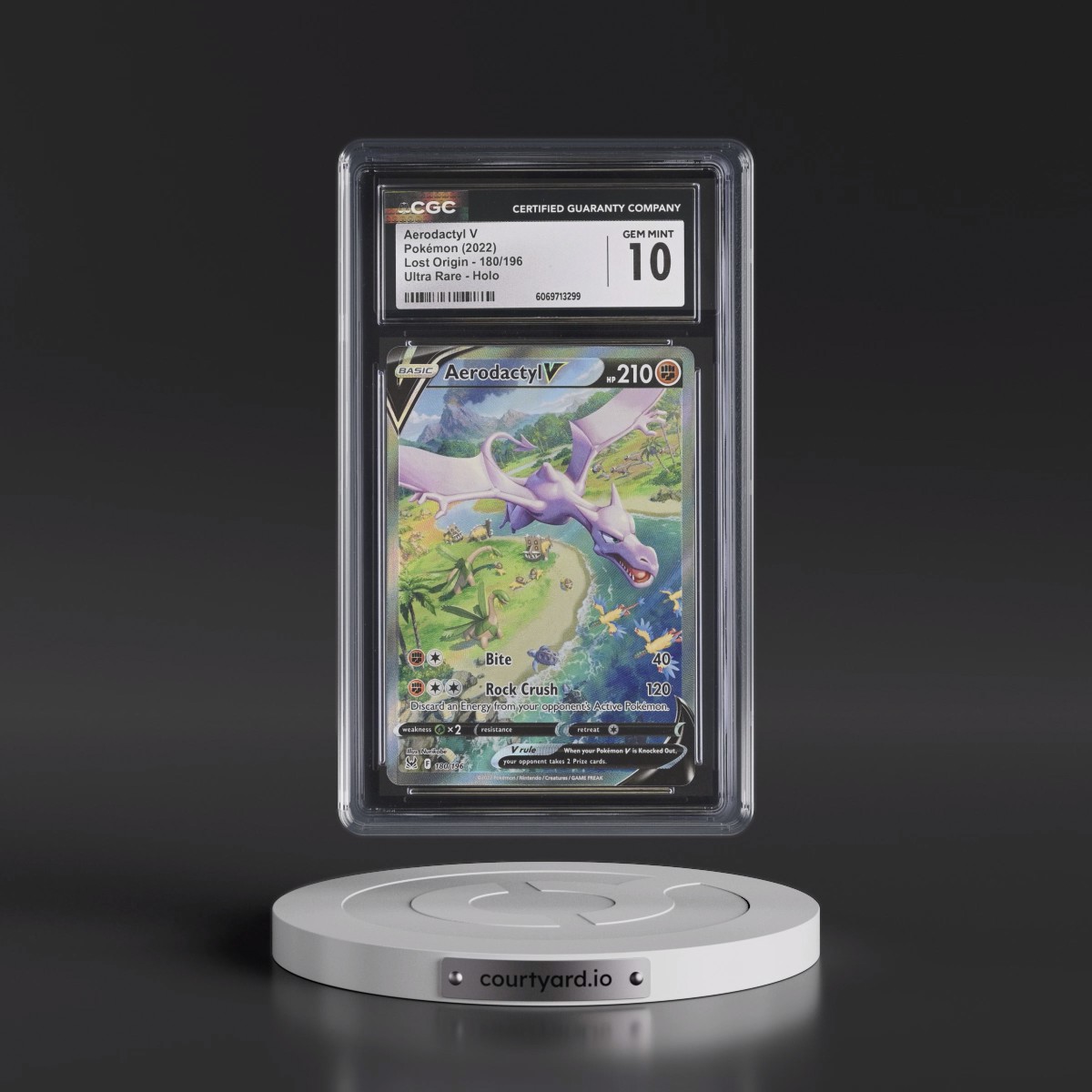 2022 Lost Origin #180/196 Aerodactyl V - Ultra Rare Holo (CGC 10 GEM MINT)
