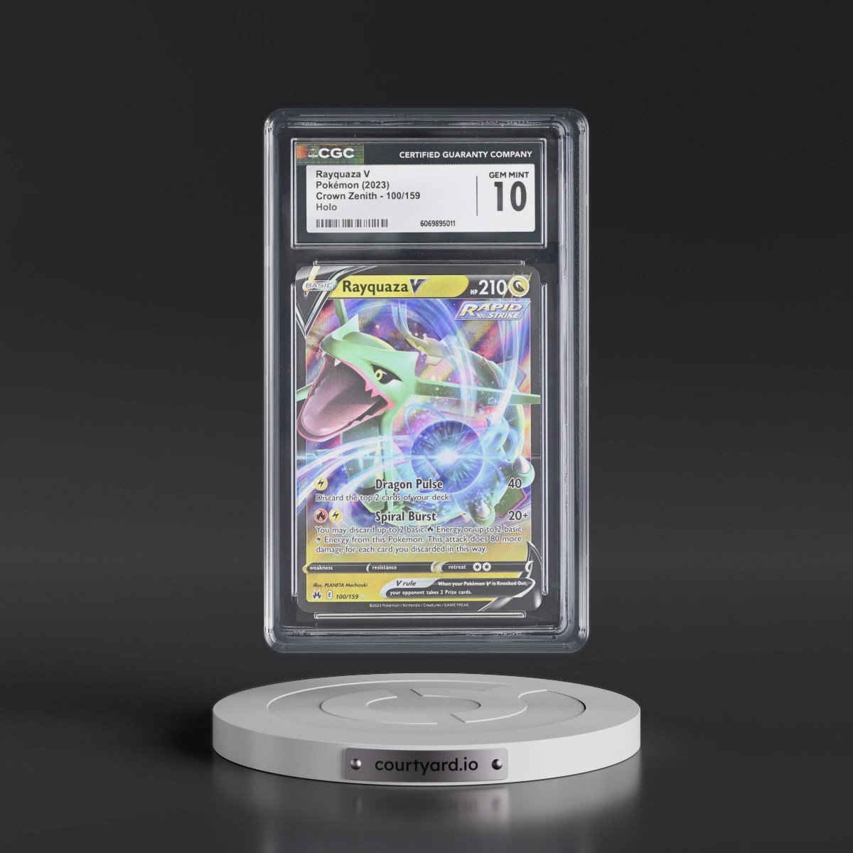 2023 Crown Zenith #100/159 Rayquaza V - Holo (CGC 10 GEM MINT)