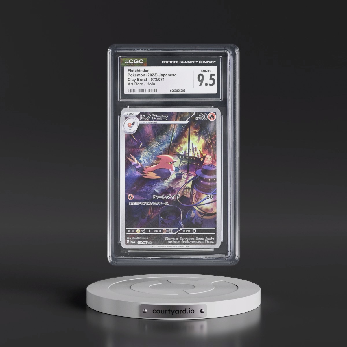 2023 Clay Burst #073/071 Fletchinder - Art Rare Holo (CGC 9.5 MINT+)
