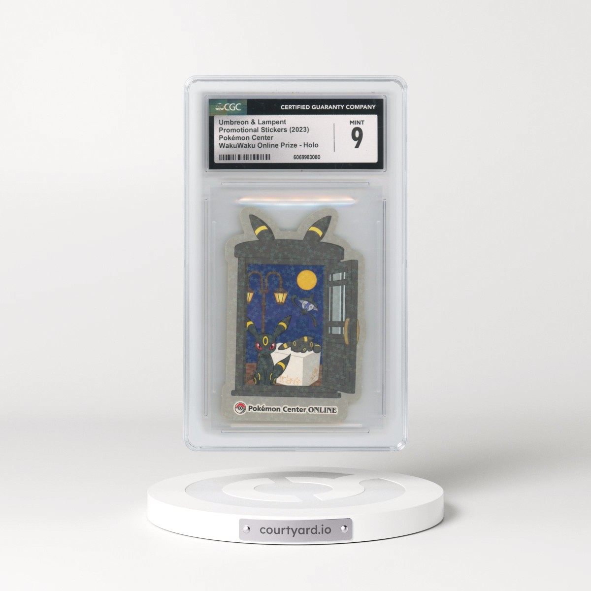 2005 Pokémon Center Stickers - Japanese Umbreon &amp; Lampent - WakuWaku Online Prize (Open Doorway) Holo (CGC 9 MINT)
