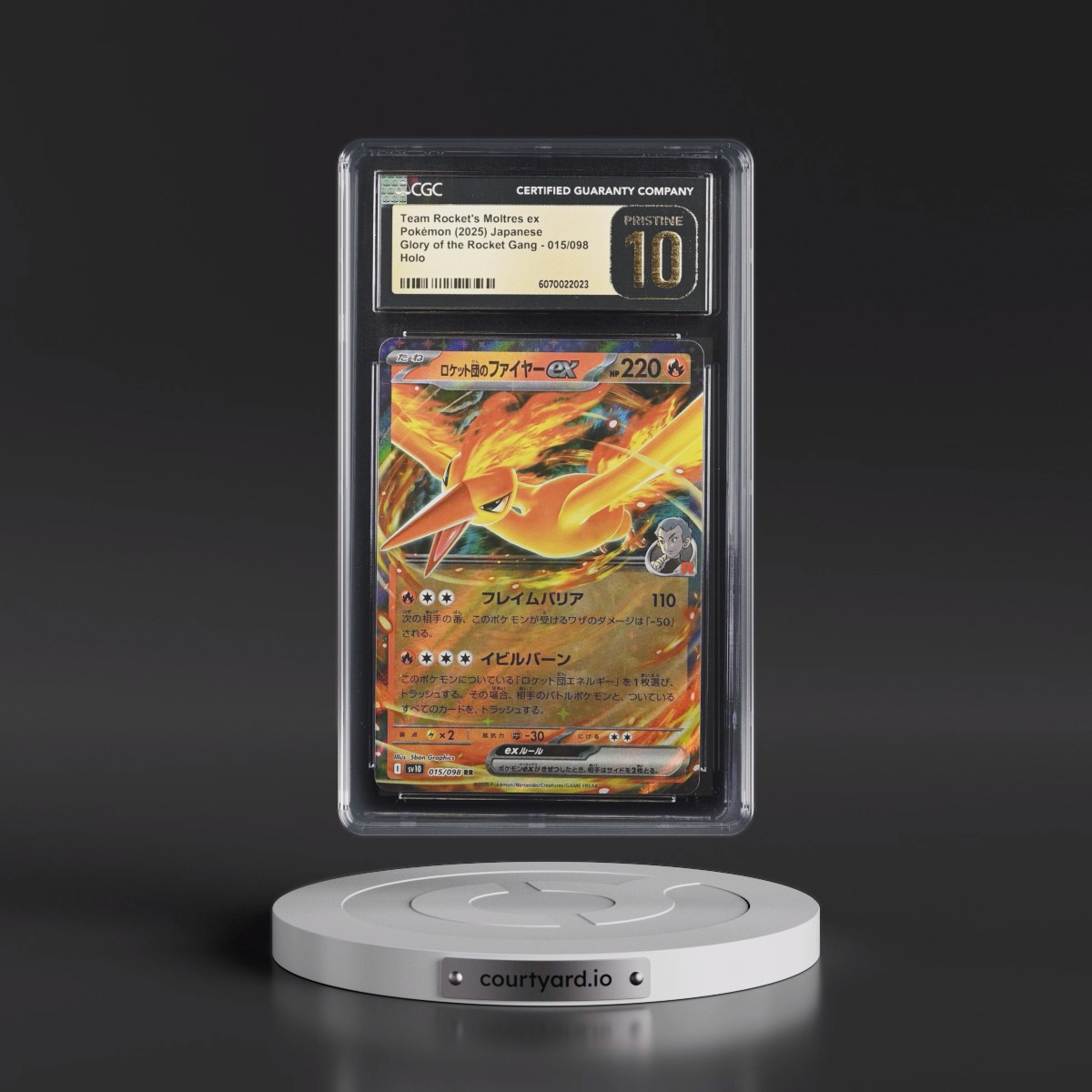 2025 Glory of the Rocket Gang - sv10 #015/098 Team Rocket's Moltres ex - Holo (CGC 10 PRISTINE)