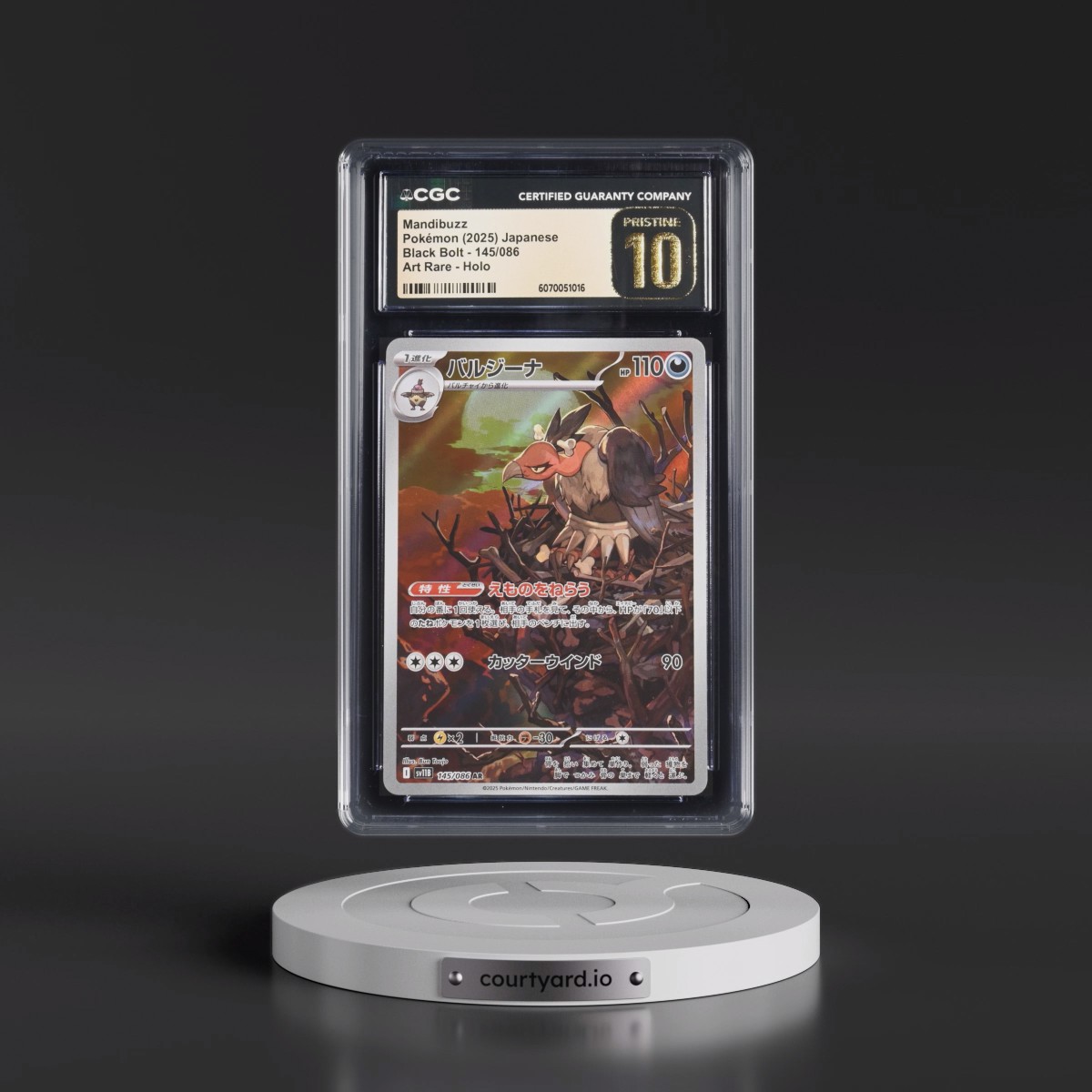2025 Black Bolt - sv11B #145/086 Mandibuzz - Art Rare Holo (CGC 10 PRISTINE)