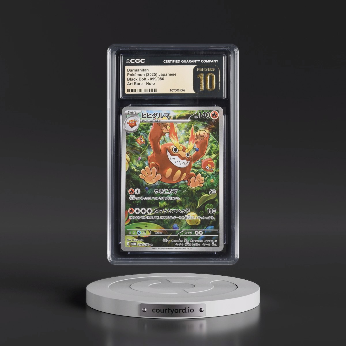 2025 Black Bolt - sv11B #099/086 Darmanitan - Art Rare Holo (CGC 10 PRISTINE)