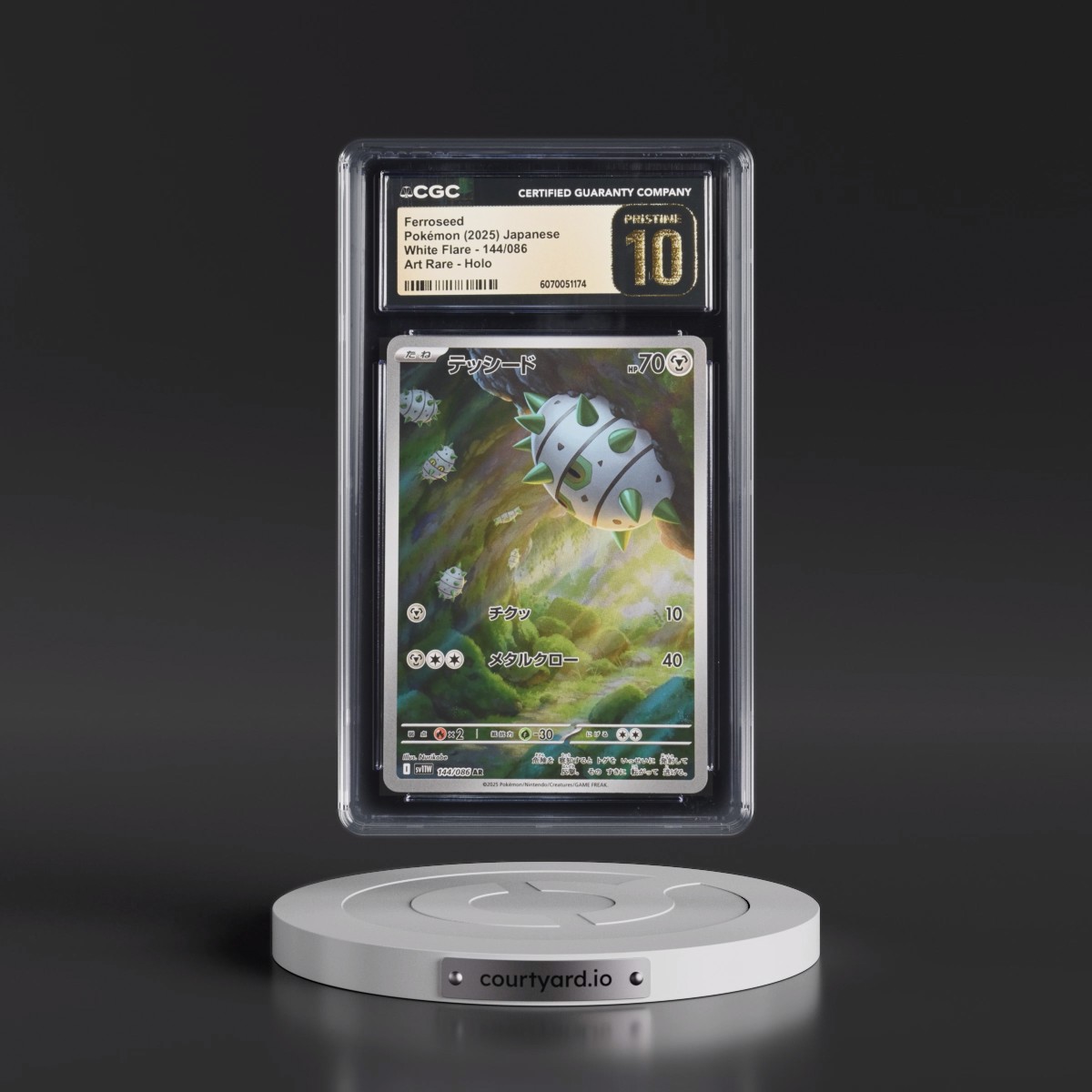 2025 White Flare - sv11W #144/086 Ferroseed - Art Rare Holo (CGC 10 PRISTINE)