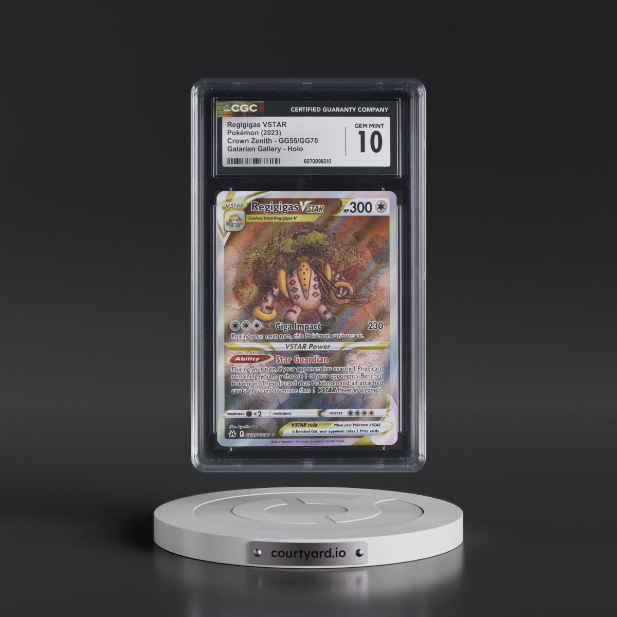 2023 Crown Zenith #GG55/GG70 Regigigas VSTAR - Galarian Gallery Holo (CGC 10 GEM MINT)