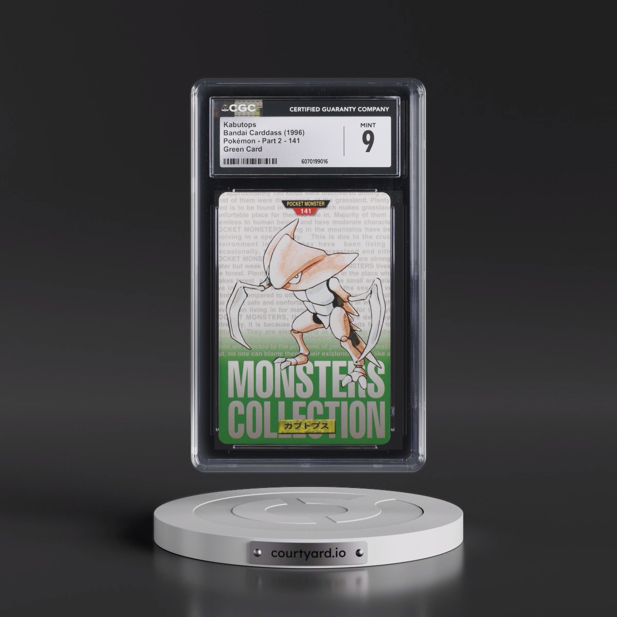 1996 (Monsters Collection) Part 2 #141 Kabutops - Green Card (CGC 9 MINT)