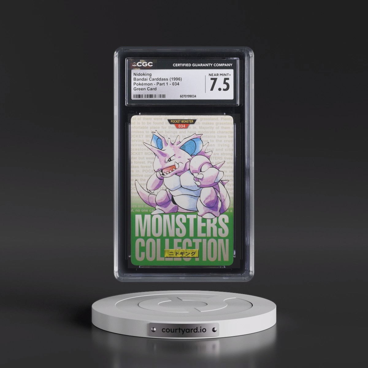 1996 (Monsters Collection) Part 1 #034 Nidoking - Green Card (CGC 7.5 NM+)