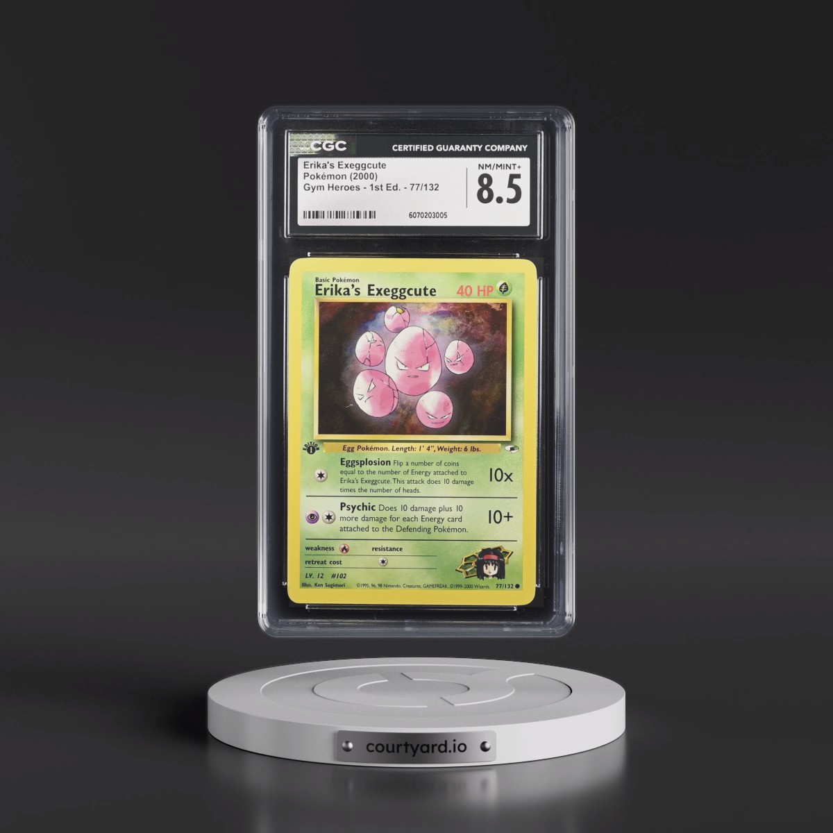2000 Gym Heroes #77/132 Erika's Exeggcute - 1st Edition 1st Edition (CGC 8.5 NM-MT+)