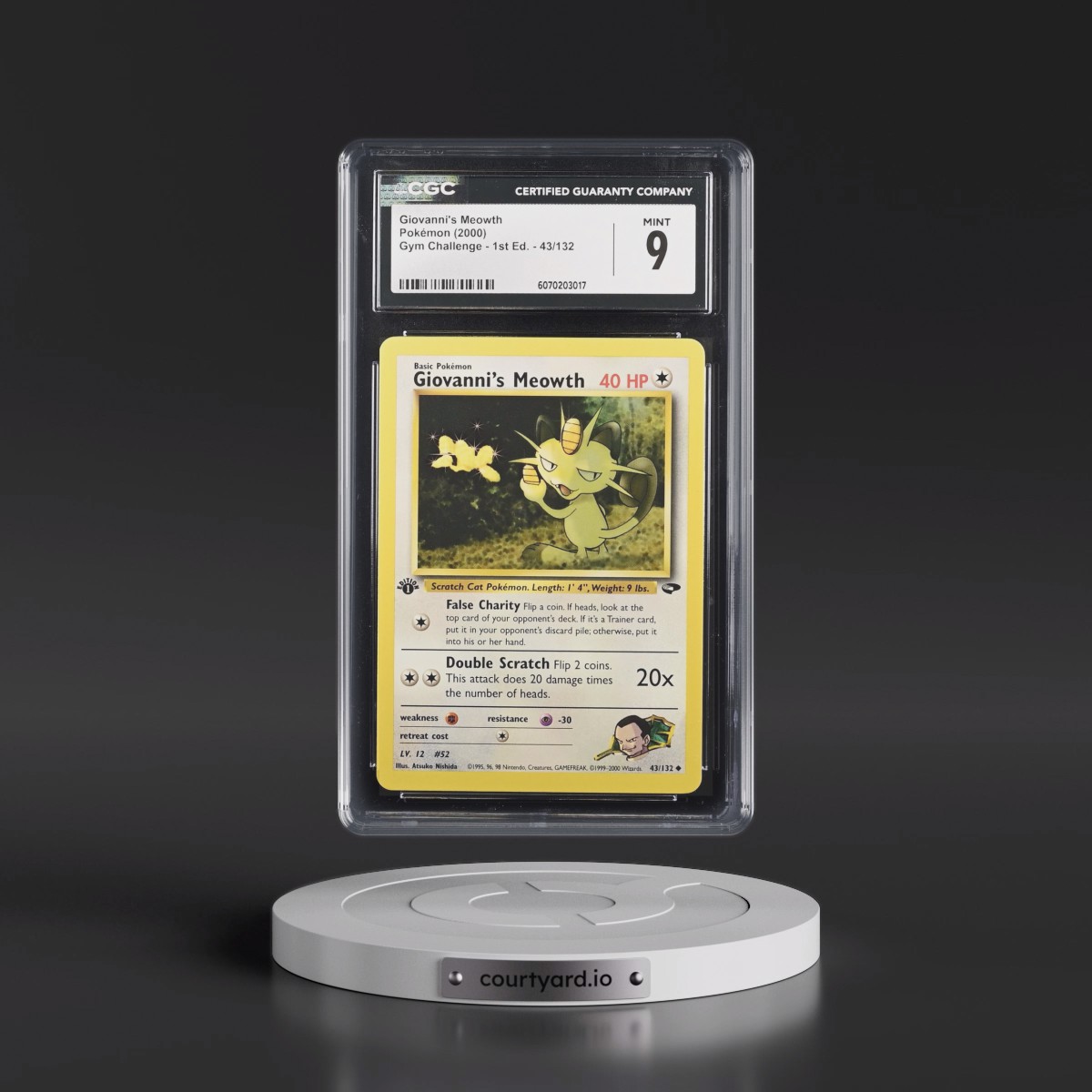 2000 Gym Challenge #43/132 Giovanni's Meowth - 1st Edition 1st Edition (CGC 9 MINT)