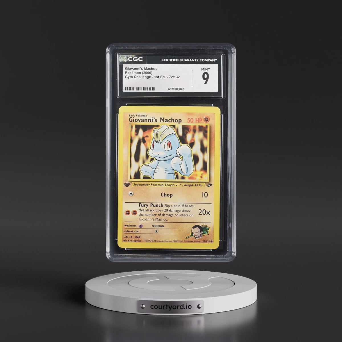 2000 Gym Challenge #72/132 Giovanni's Machop - 1st Edition 1st Edition (CGC 9 MINT)