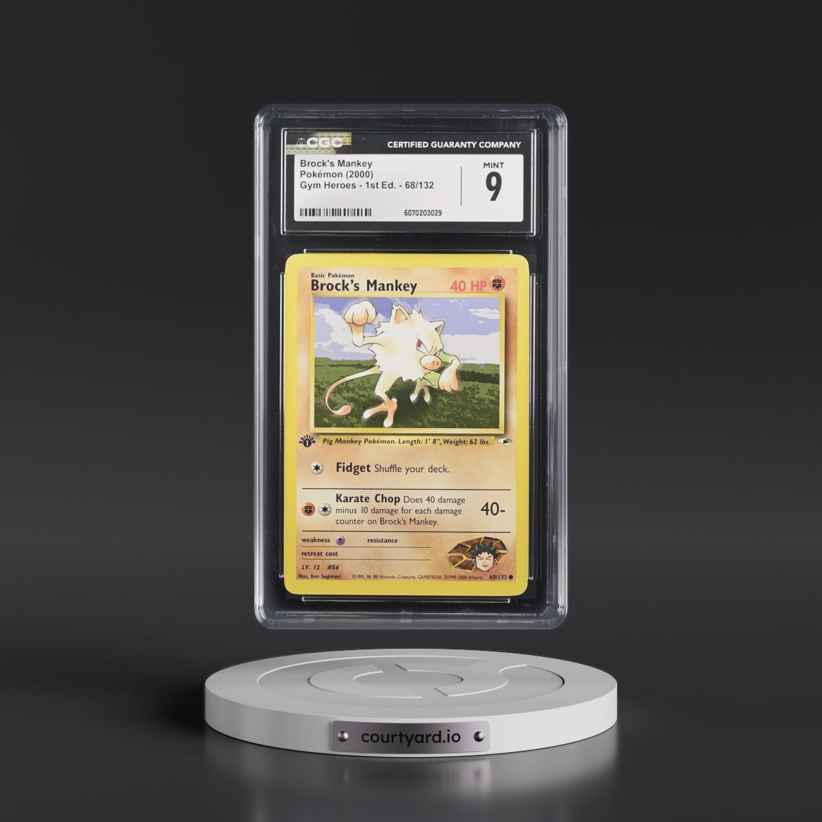 2000 Gym Heroes #68/132 Brock's Mankey - 1st Edition 1st Edition (CGC 9 MINT)
