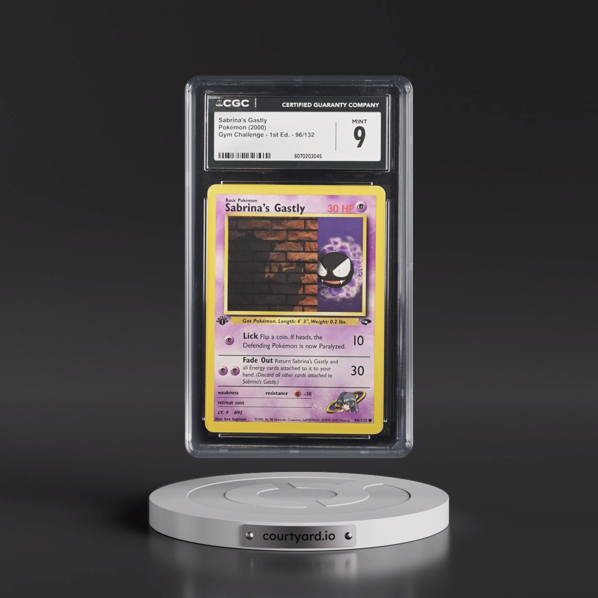 2000 Gym Challenge #96/132 Sabrina's Gastly - 1st Edition 1st Edition (CGC 9 MINT)
