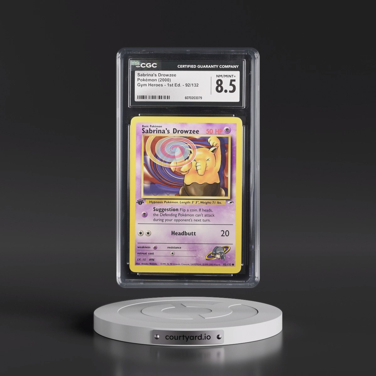 2000 Gym Heroes #92/132 Sabrina's Drowzee - 1st Edition 1st Edition (CGC 8.5 NM-MT+)