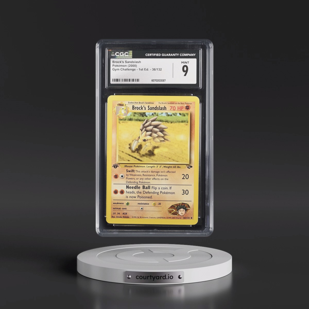 2000 Gym Challenge #36/132 Brock's Sandslash - 1st Edition 1st Edition (CGC 9 MINT)