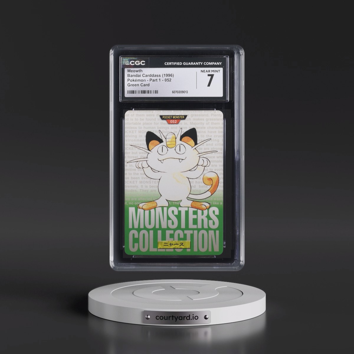 1996 (Monsters Collection) Part 1 #052 Meowth - Green Card (CGC 7 NM)