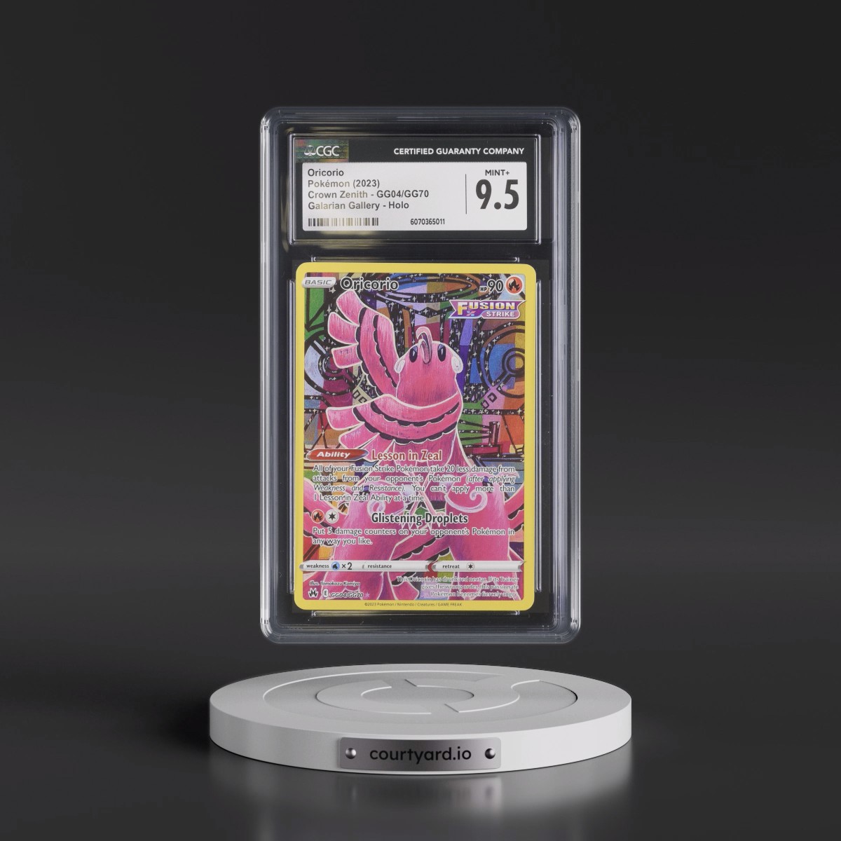 2023 Crown Zenith #GG04/GG70 Oricorio - Galarian Gallery Holo (CGC 9.5 MINT+)