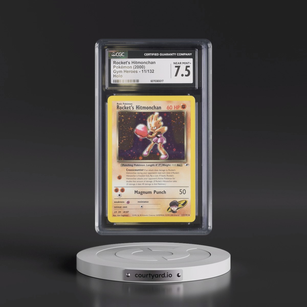 2000 Gym Heroes #11/132 Rocket's Hitmonchan - Holo (CGC 7.5 NM+)