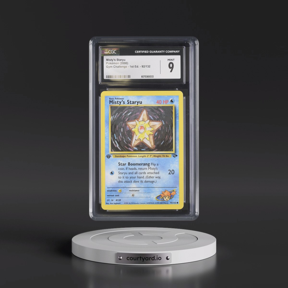 2000 Gym Challenge #92/132 Misty's Staryu - 1st Edition 1st Edition (CGC 9 MINT)