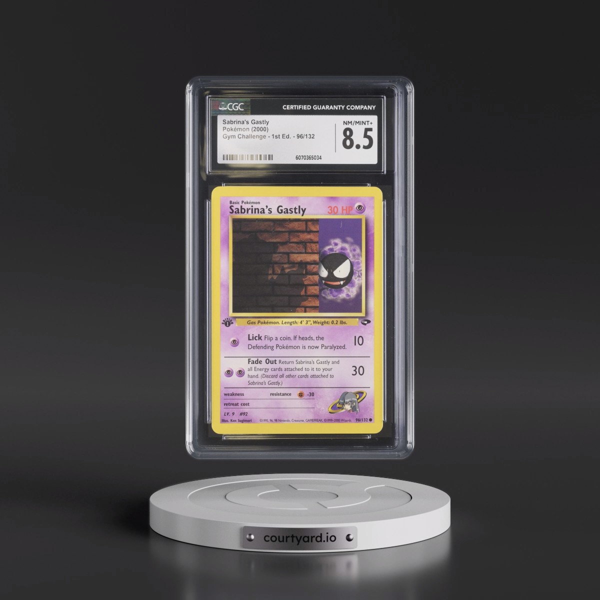 2000 Gym Challenge #96/132 Sabrina's Gastly - 1st Edition 1st Edition (CGC 8.5 NM-MT+)