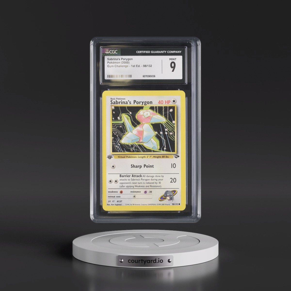 2000 Gym Challenge #98/132 Sabrina's Porygon - 1st Edition 1st Edition (CGC 9 MINT)