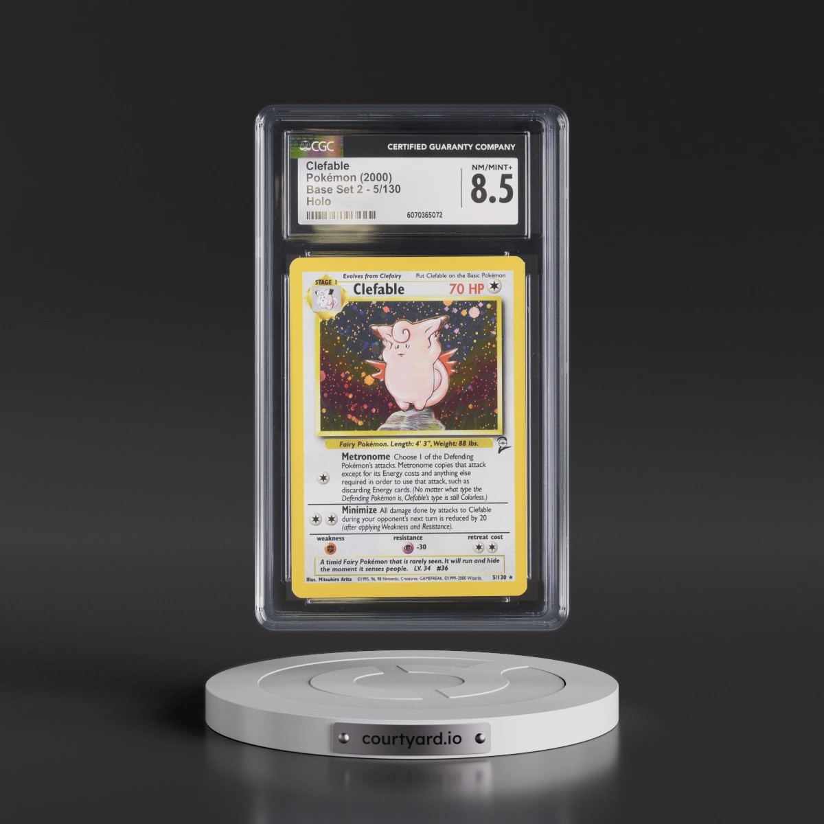 2000 Base Set 2 #5/130 Clefable - Holo (CGC 8.5 NM-MT+)