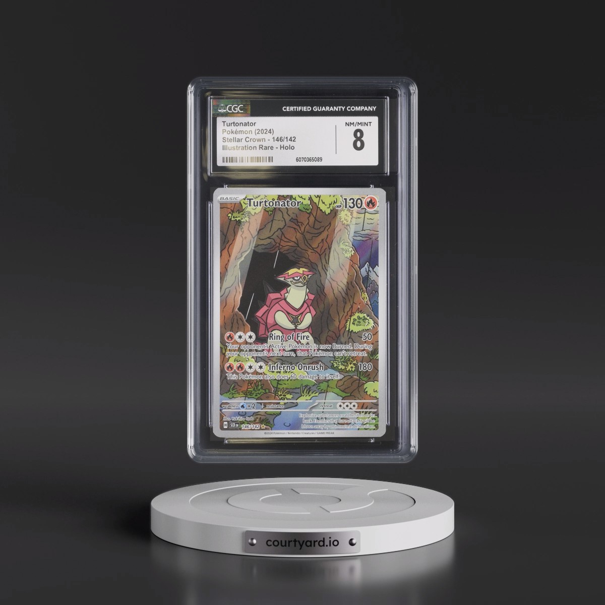 2024 Stellar Crown - SCR EN #146/142 Turtonator - Illustration Rare Holo (CGC 8 NM-MT)