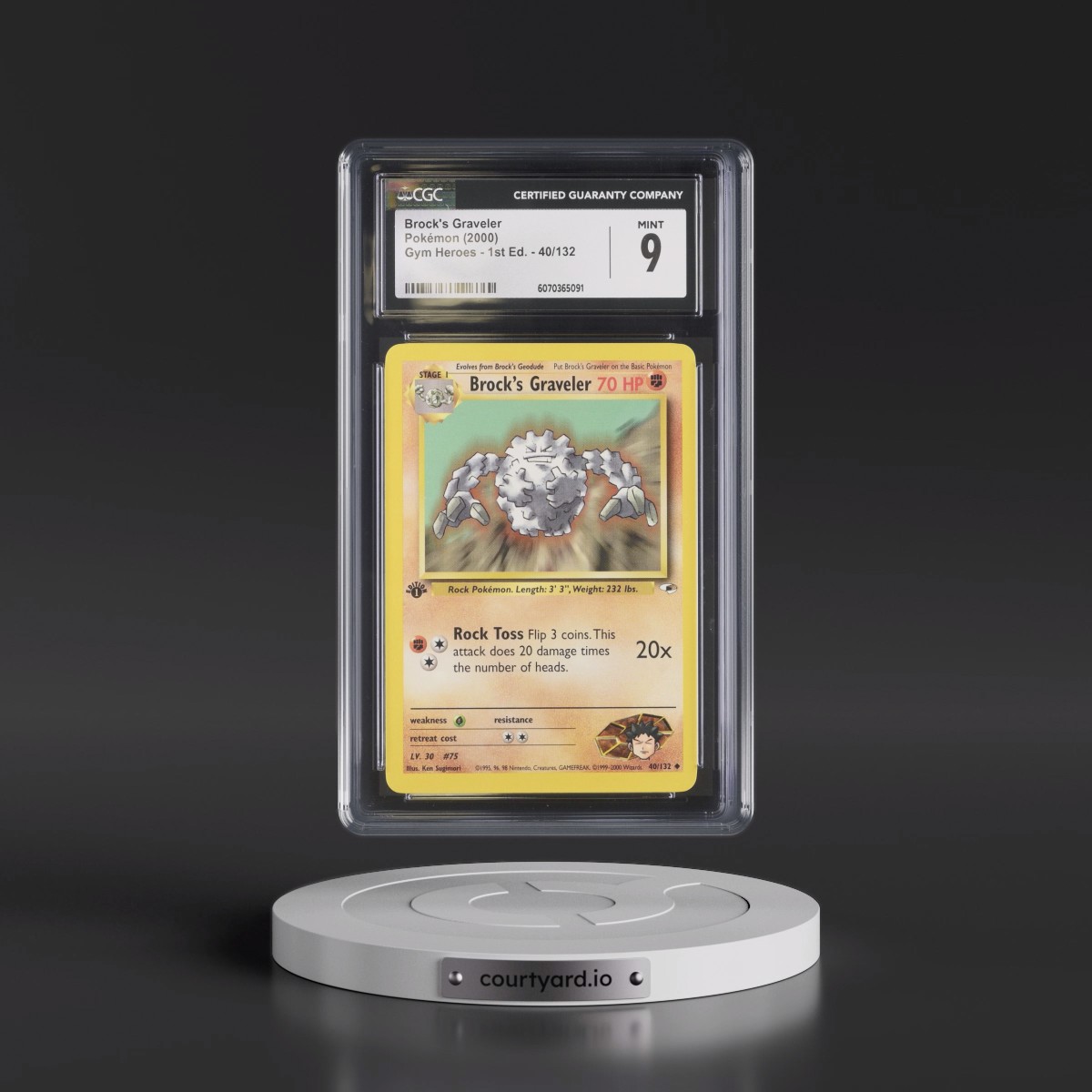 2000 Gym Heroes #40/132 Brock's Graveler - 1st Edition 1st Edition (CGC 9 MINT)