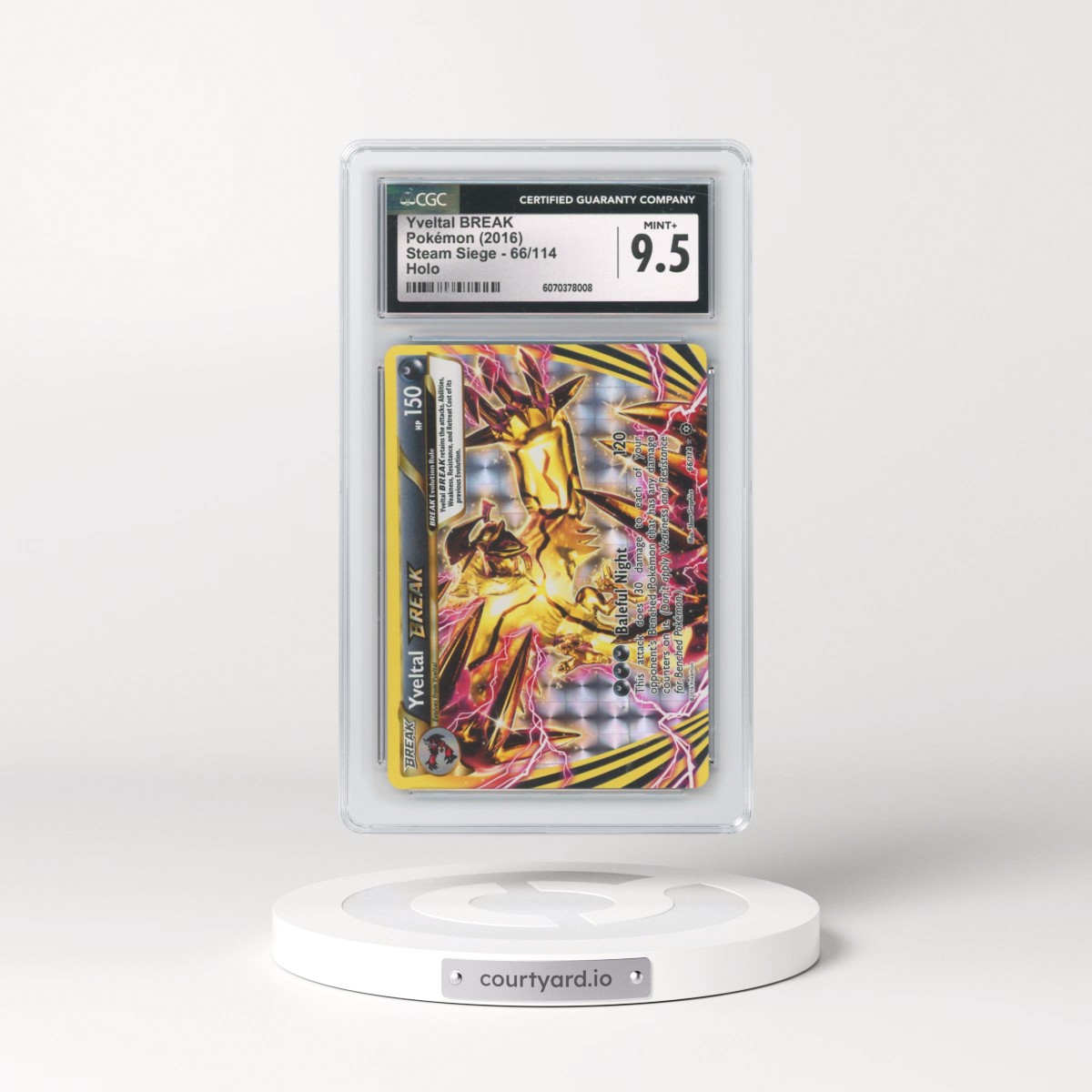 2016 Steam Siege #66/114 Yveltal BREAK - Holo (CGC 9.5 MINT+)