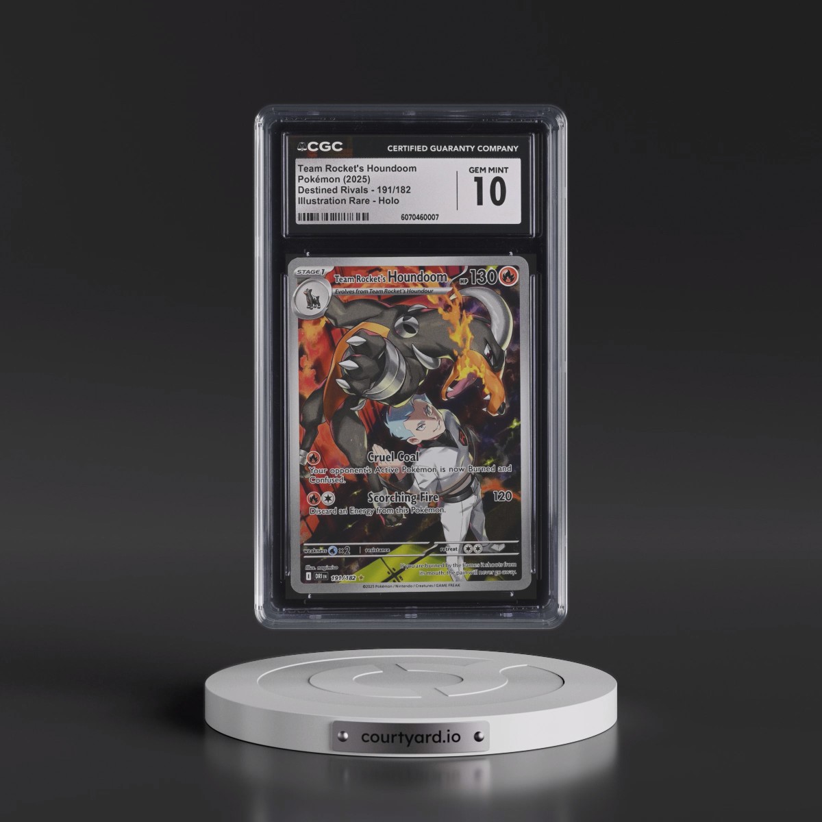 2025 Destined Rivals - DRI EN #191/182 Team Rocket's Houndoom - Illustration Rare Holo (CGC 10 GEM MINT)