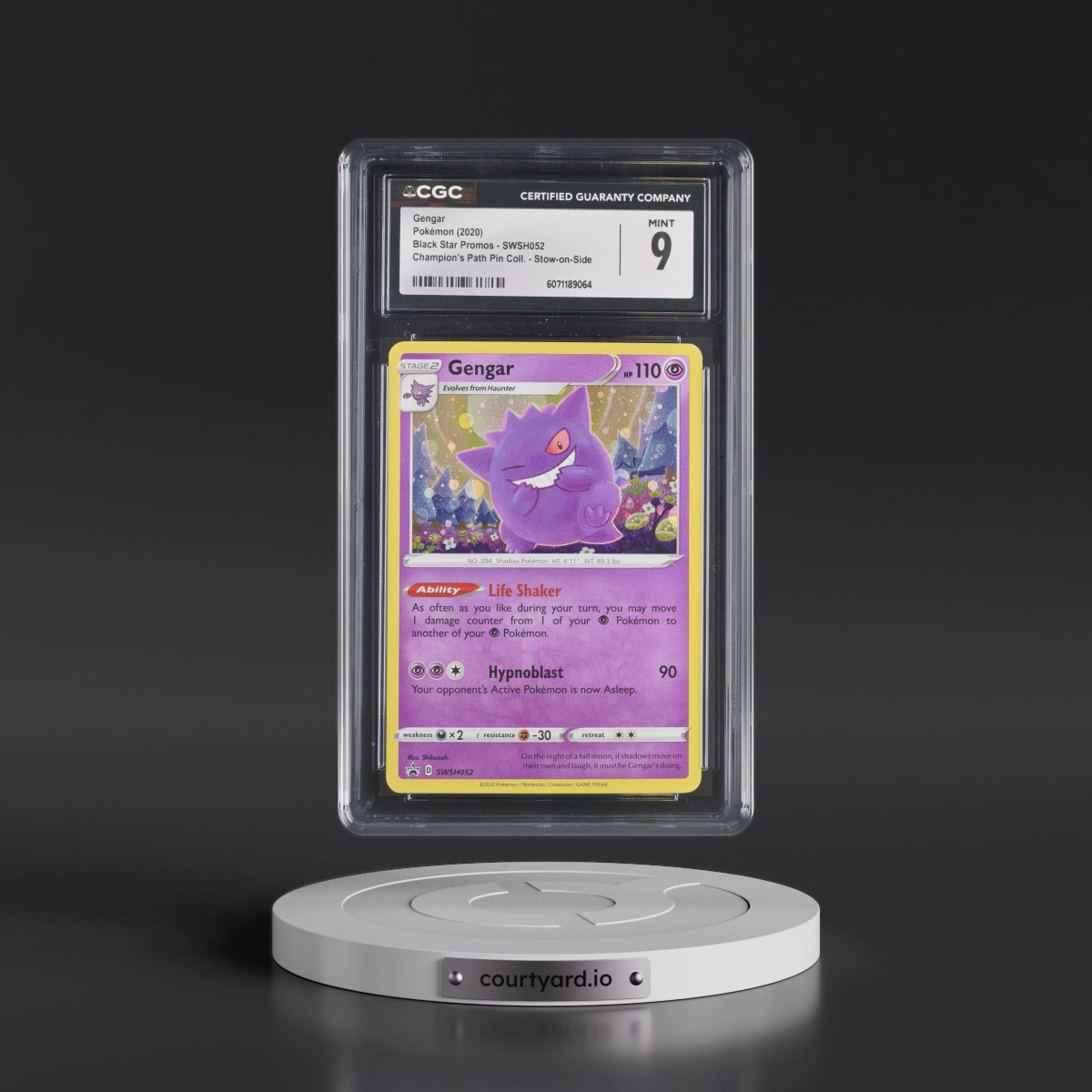 2017 Black Star Promos - Sword & Shield #SWSH052 Gengar - Champion's Path Pin Collection - Stow-on-Side (Cosmos Holo) (CGC 9 MINT)