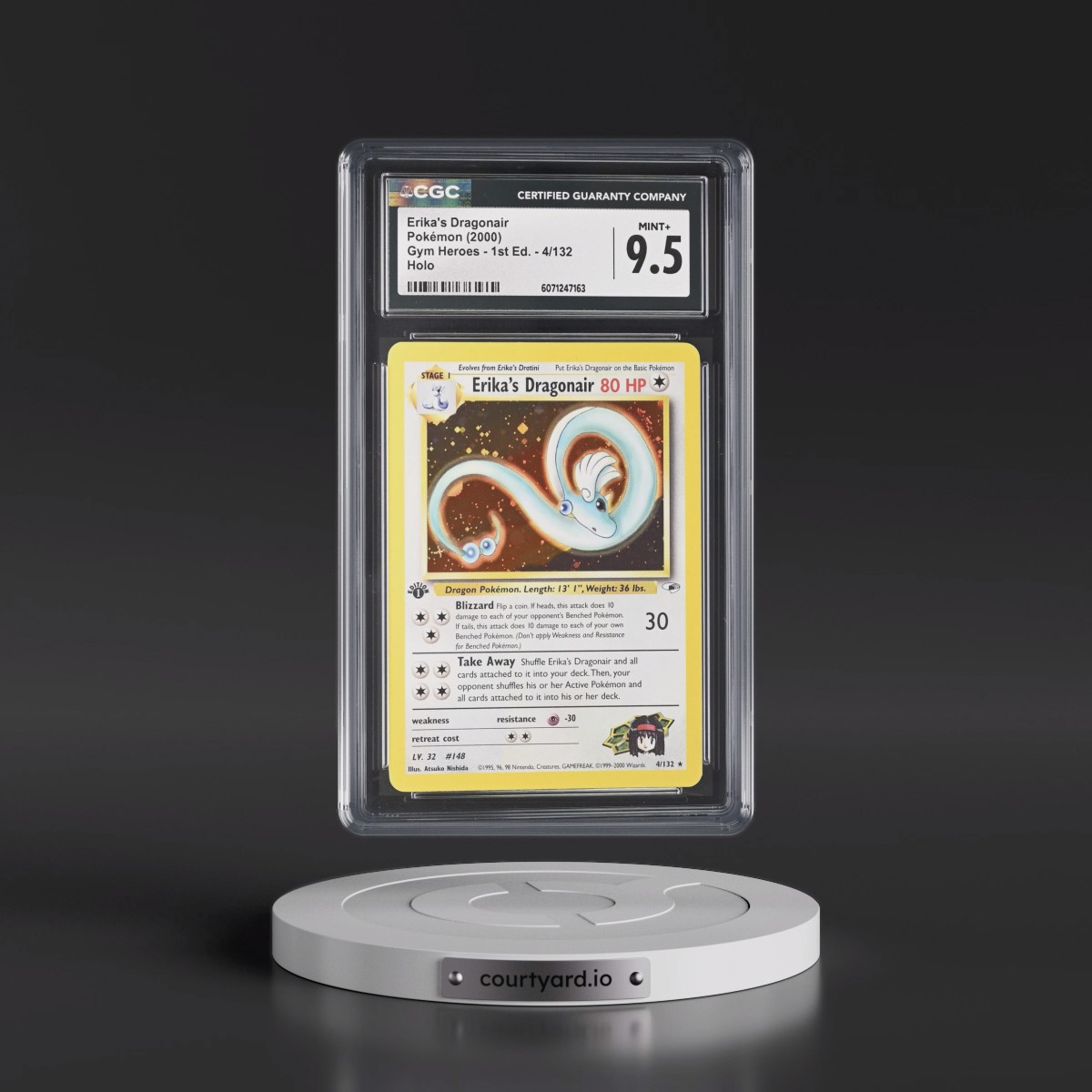 2000 Gym Heroes #4/132 Erika's Dragonair - 1st Edition Holo (CGC 9.5 MINT+)
