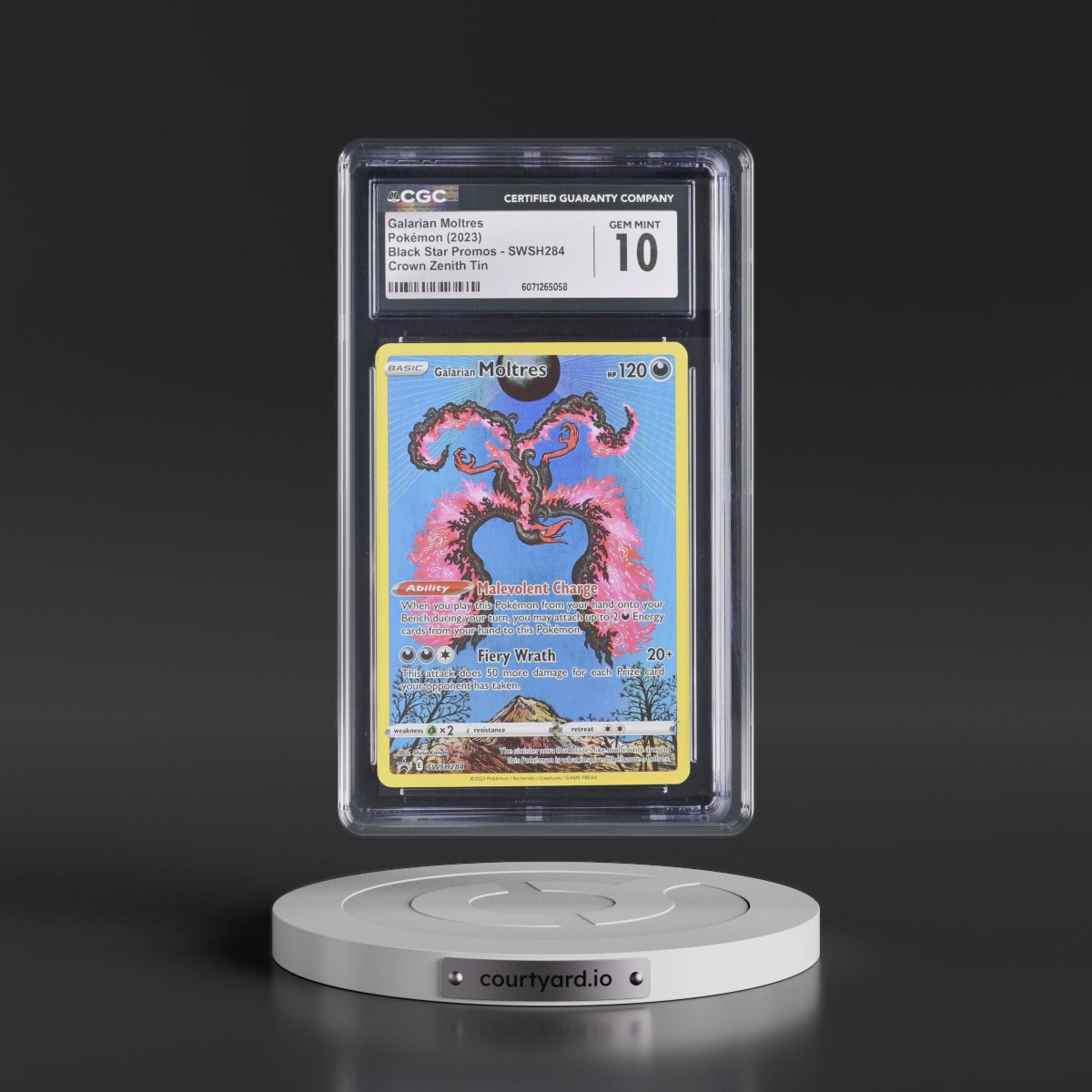2017 Black Star Promos - Sword & Shield #SWSH284 Galarian Moltres - Crown Zenith Tin (Holo) (CGC 10 GEM MINT)