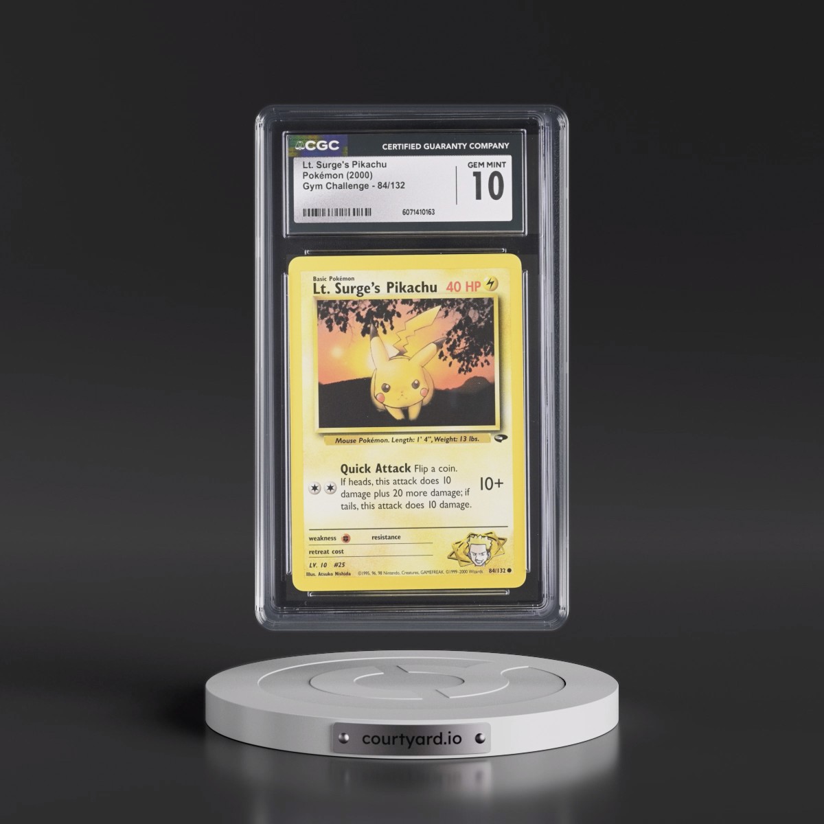 2000 Gym Challenge Lt. Surge's Pikachu #84/132 CGC 10