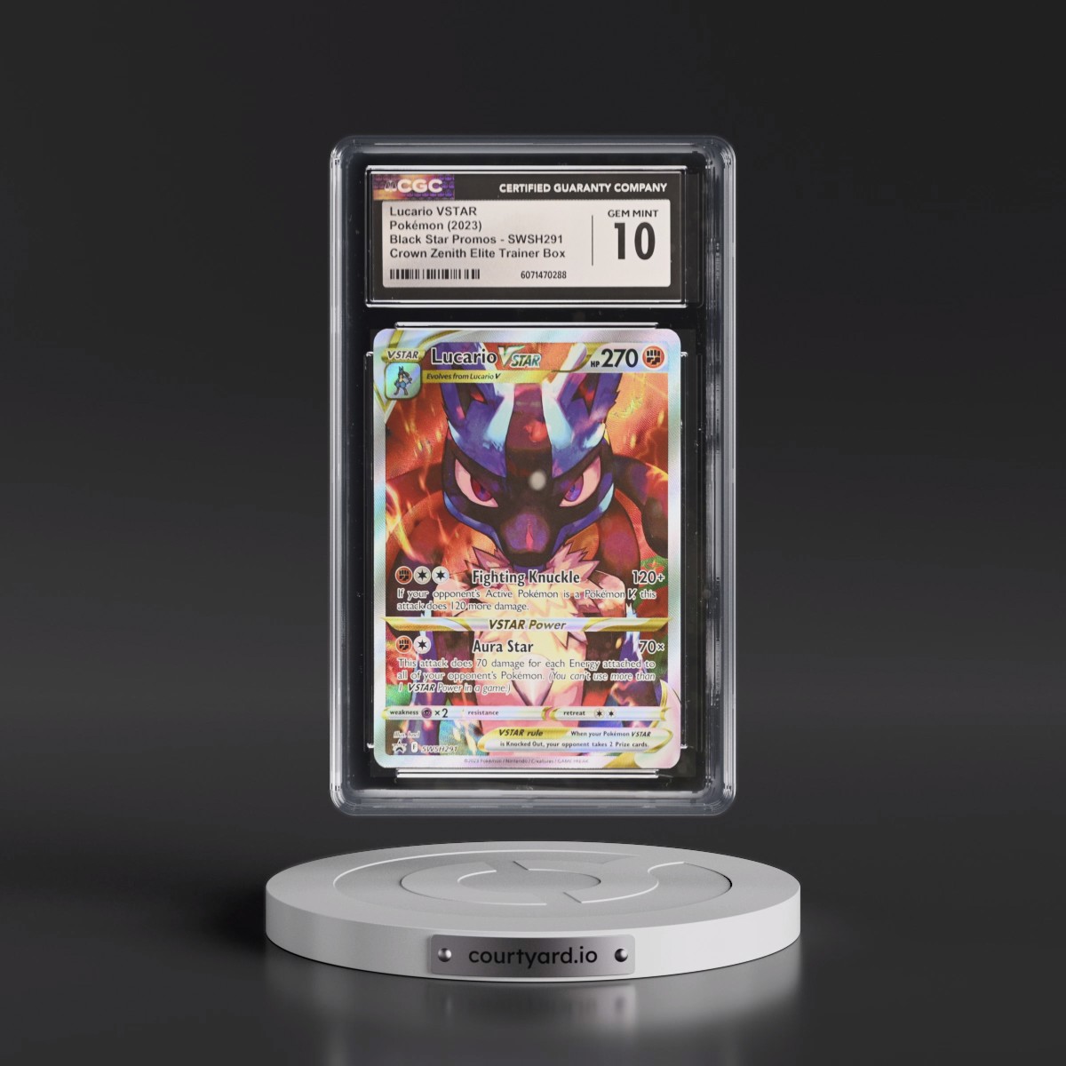 2017 Black Star Promos - Sword & Shield #SWSH291 Lucario VSTAR - Crown Zenith Elite Trainer Box (Holo) (CGC 10 GEM MINT)