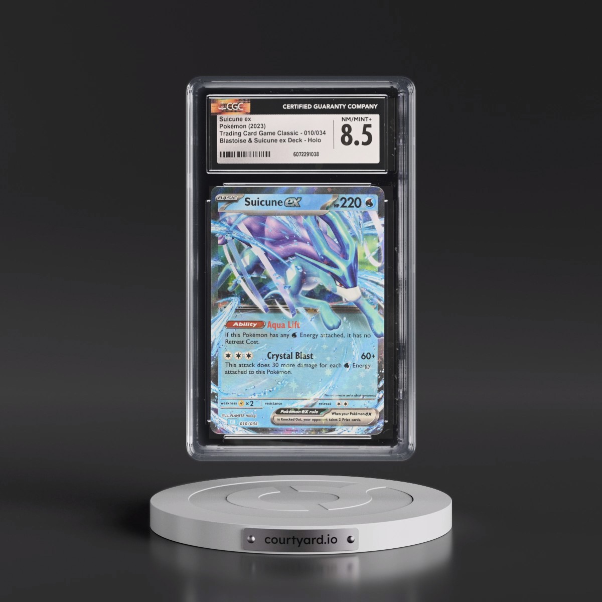 2023 Trading Card Game Classic - CLV, CLC, CLB #010/034 Suicune ex - Blastoise & Suicune ex Deck - CLB Holo (CGC 8.5 NM-MT+)