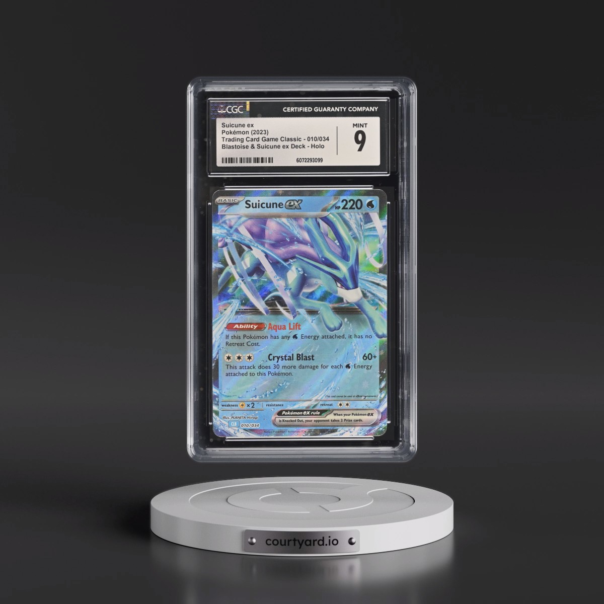 2023 Trading Card Game Classic - CLV, CLC, CLB #010/034 Suicune ex - Blastoise & Suicune ex Deck - CLB Holo (CGC 9 MINT)