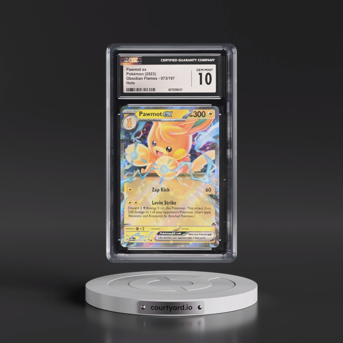 2023 Obsidian Flames - OBF EN #073/197 Pawmot ex - Holo (CGC 10 GEM MINT)