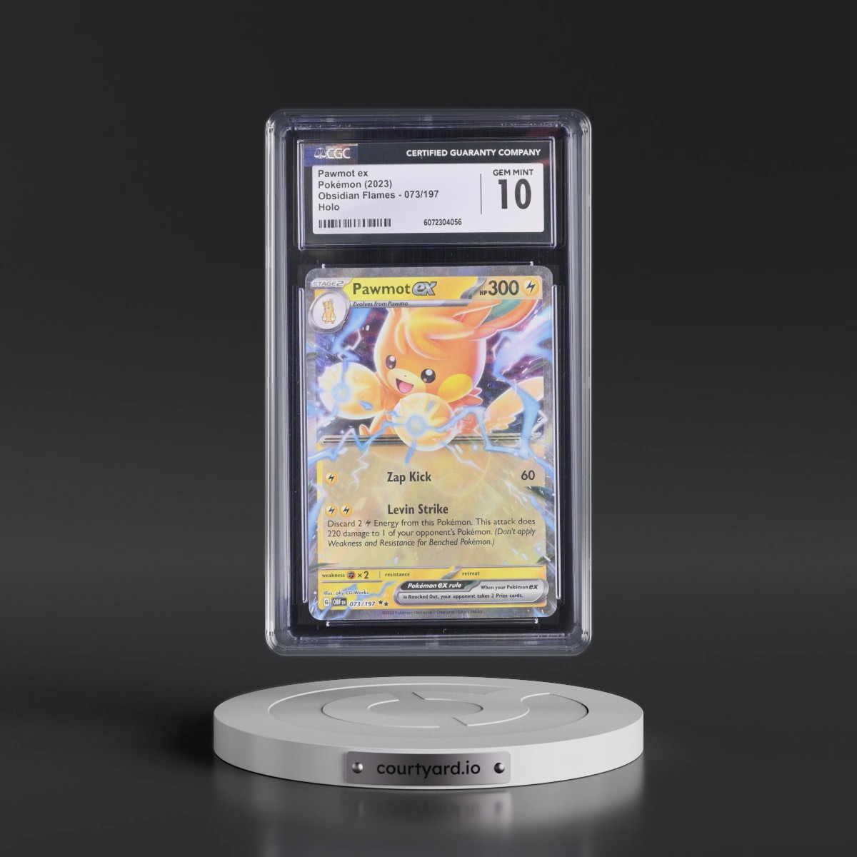 2023 Obsidian Flames - OBF EN #073/197 Pawmot ex - Holo (CGC 10 GEM MINT)