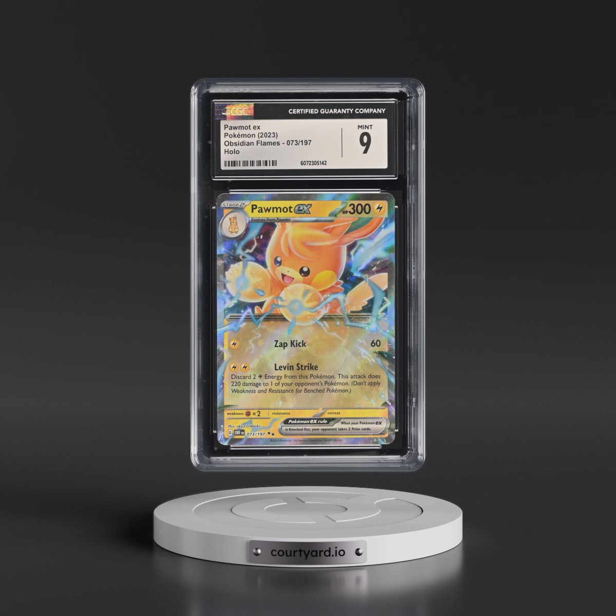 2023 Obsidian Flames - OBF EN #073/197 Pawmot ex - Holo (CGC 9 MINT)